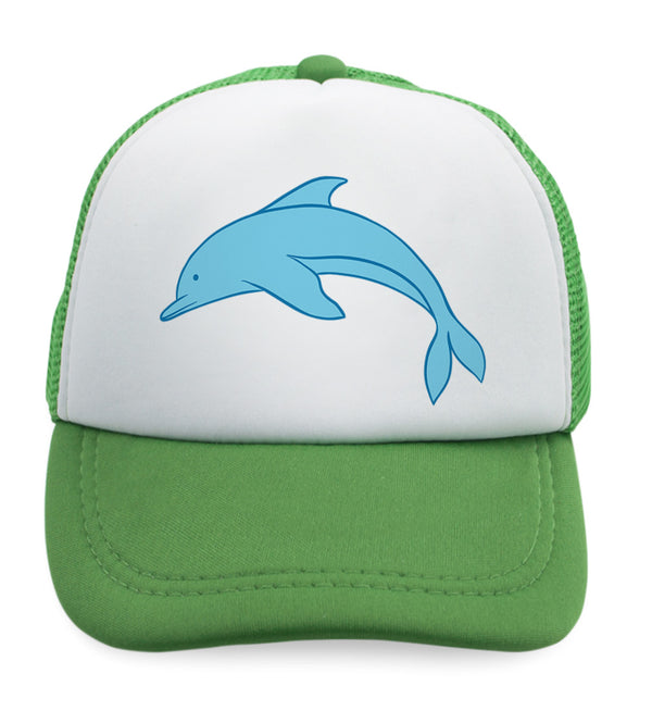 Kids Trucker Hats Dolphin Facing Left Animals Ocean Sea Life Baseball Cap Cotton - Cute Rascals