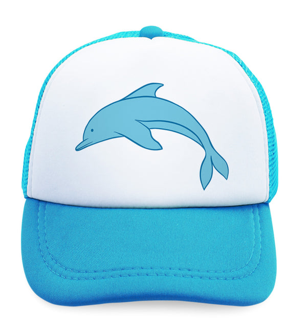 Kids Trucker Hats Dolphin Facing Left Animals Ocean Sea Life Baseball Cap Cotton - Cute Rascals