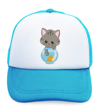 Kids Trucker Hats Cat Gray Cat Lover Kitty Boys Hats & Girls Hats Cotton - Cute Rascals