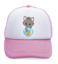 Kids Trucker Hats Cat Gray Cat Lover Kitty Boys Hats & Girls Hats Cotton - Cute Rascals