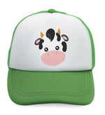 Kids Trucker Hats Cow Face Farm Boys Hats & Girls Hats Baseball Cap Cotton - Cute Rascals