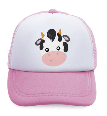 Kids Trucker Hats Cow Face Farm Boys Hats & Girls Hats Baseball Cap Cotton