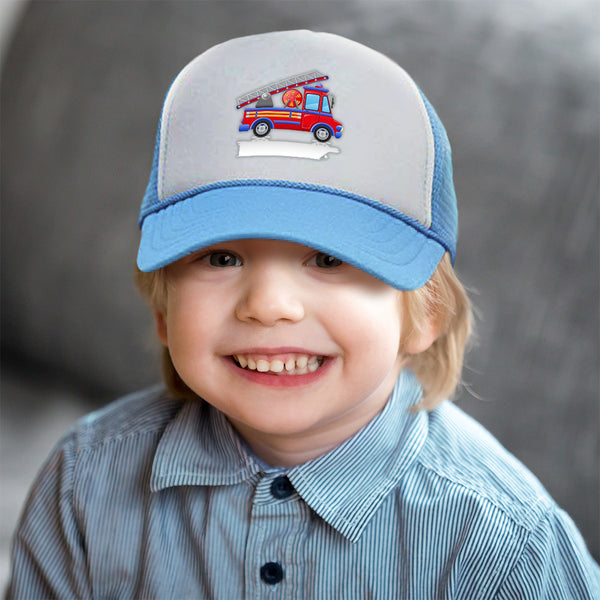 Kids Trucker Hats Fire Car Firetruck Trucks Boys Hats & Girls Hats Cotton - Cute Rascals