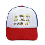 Kids Trucker Hats 8 Construction Cars Boys Hats & Girls Hats Baseball Cap Cotton - Cute Rascals