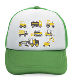 Kids Trucker Hats 8 Construction Cars Boys Hats & Girls Hats Baseball Cap Cotton - Cute Rascals