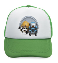 Kids Trucker Hats Tractor in Farm Cow Boys Hats & Girls Hats Baseball Cap Cotton - Cute Rascals