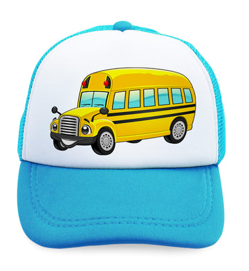 Kids Trucker Hats School Bus Smiling Boys Hats & Girls Hats Baseball Cap Cotton