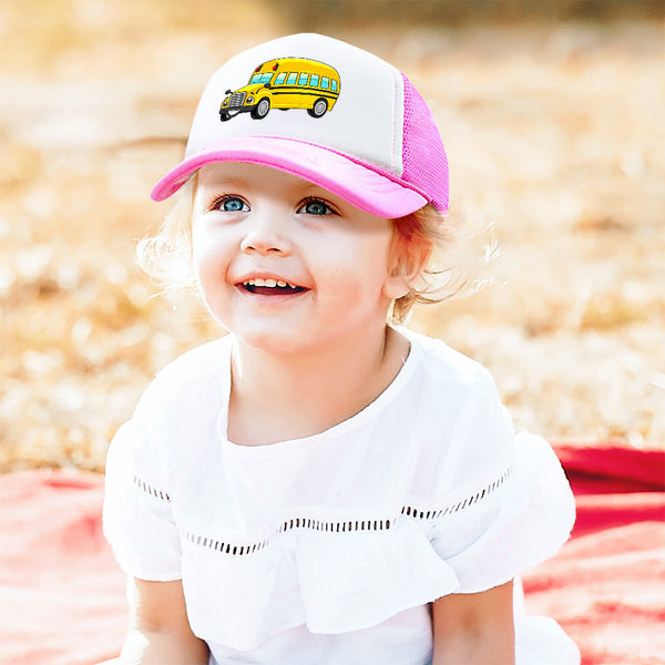 Kids Trucker Hats School Bus Smiling Boys Hats & Girls Hats Baseball Cap Cotton - Cute Rascals