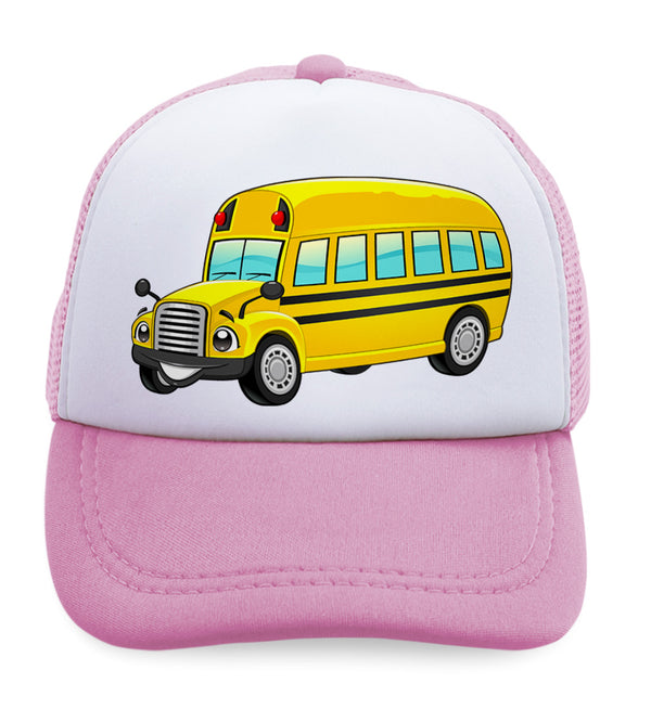 Kids Trucker Hats School Bus Smiling Boys Hats & Girls Hats Baseball Cap Cotton - Cute Rascals