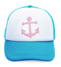 Kids Trucker Hats Anchor Sailing Light Pink Boys Hats & Girls Hats Cotton