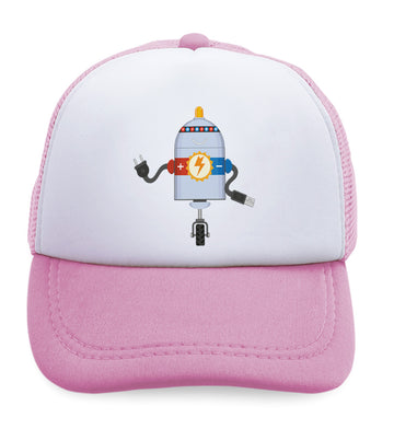 Kids Trucker Hats Robot Robotics Engineering with Plug Instead of Arms Cotton