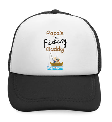 Kids Trucker Hats Papa's Fishing Buddy Dad Father's Day Boys Hats & Girls Hats