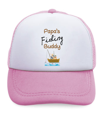 Kids Trucker Hats Papa's Fishing Buddy Dad Father's Day Boys Hats & Girls Hats