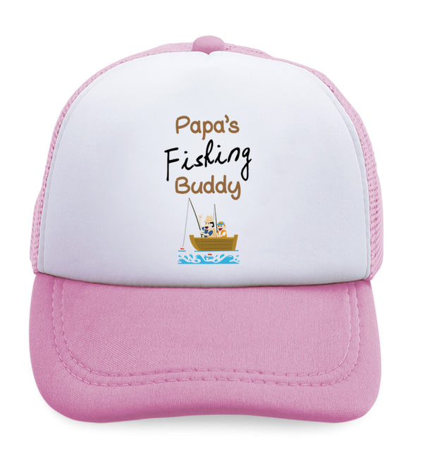 Kids Trucker Hats Papa's Fishing Buddy Dad Father's Day Boys Hats & Girls Hats - Cute Rascals