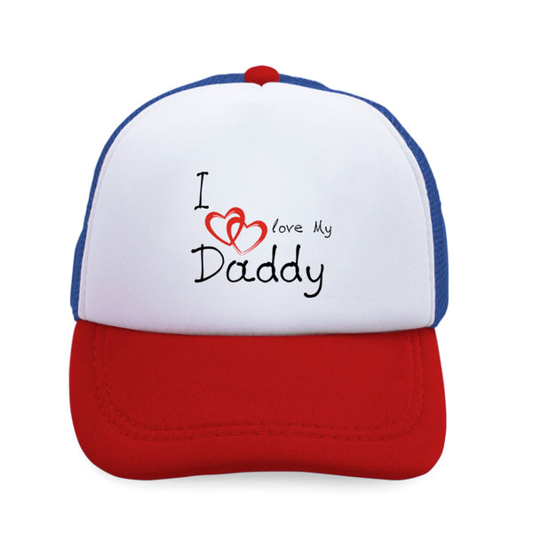 Kids Trucker Hats I Love My Daddy Dad Father's Day Style A Baseball Cap Cotton - Cute Rascals