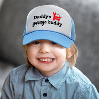 Kids Trucker Hats Daddy's Garage Buddy Mechanic Dad Father's Day Cotton - Cute Rascals
