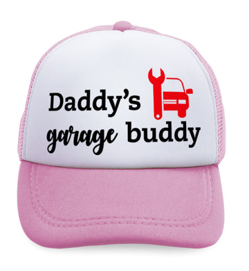 Kids Trucker Hats Daddy's Garage Buddy Mechanic Dad Father's Day Cotton