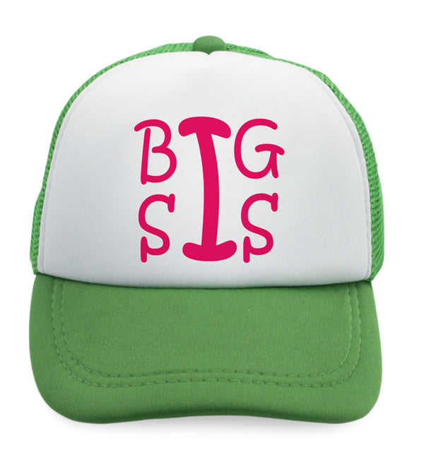 Kids Trucker Hats Big Sis Sister Boys Hats & Girls Hats Baseball Cap Cotton - Cute Rascals