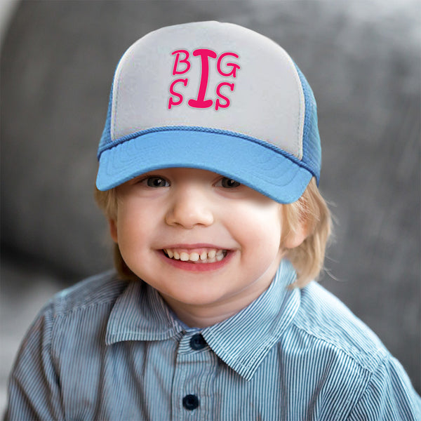 Kids Trucker Hats Big Sis Sister Boys Hats & Girls Hats Baseball Cap Cotton - Cute Rascals