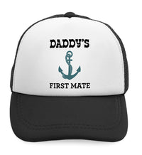 Kids Trucker Hats Daddy's First Mate Sailing Captain Dad Father's Day Cotton - Cute Rascals