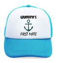 Kids Trucker Hats Grandpa's First Mate Grandpa Grandfather Baseball Cap Cotton