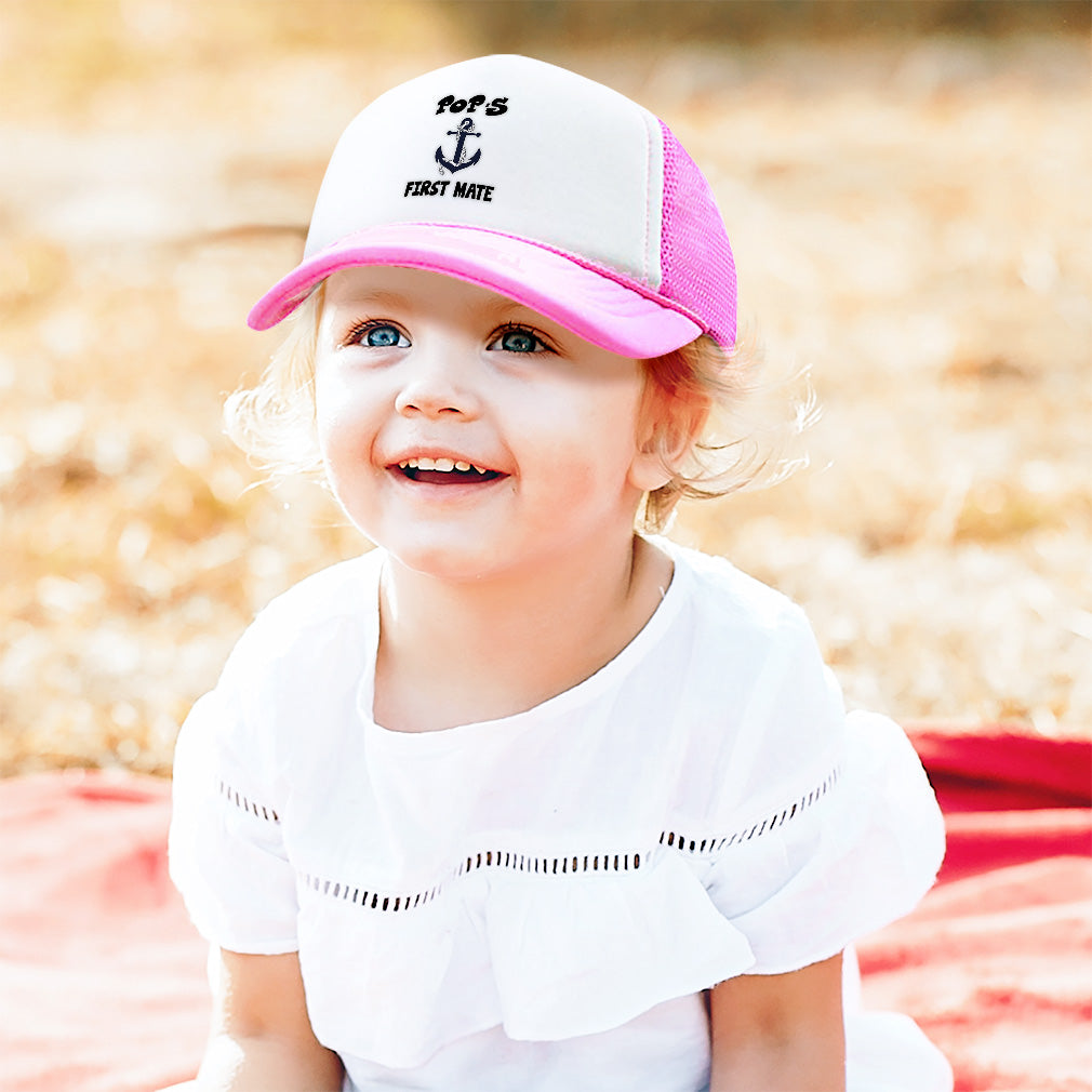 Cute Rascals kids Trucker Hats Pop s First Mate Grandpa Grandfather