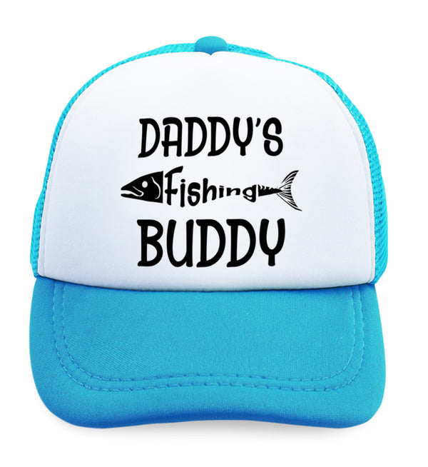 Kids Trucker Hats Daddy's Fishing Buddy Fisherman Dad Father's Day Cotton - Cute Rascals