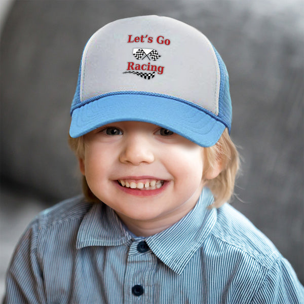 Kids Trucker Hats Let's Go Racing Boys Hats & Girls Hats Baseball Cap Cotton - Cute Rascals