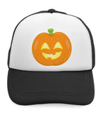 Kids Trucker Hats Smile 2 Teeth Pumpkin Light Holidays and Occasions Halloween - Cute Rascals