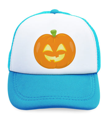 Kids Trucker Hats Smile 2 Teeth Pumpkin Light Holidays and Occasions Halloween