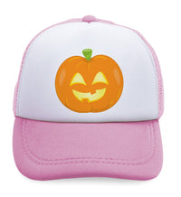 Kids Trucker Hats Smile 2 Teeth Pumpkin Light Holidays and Occasions Halloween - Cute Rascals