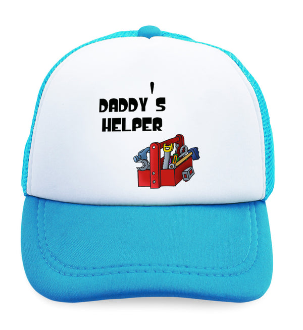 Kids Trucker Hats Picture Tools' Box Black Daddy's Helper Dad Father's Day - Cute Rascals