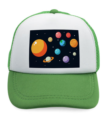 Kids Trucker Hats Our Solar System Planets Funny Humor Boys Hats & Girls Hats