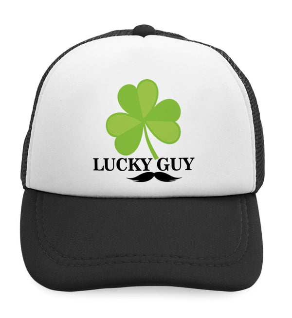 Kids Trucker Hats Lucky Guy" Shamrock St Patrick's Irish Funny Humor Cotton - Cute Rascals