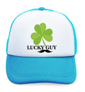 Kids Trucker Hats Lucky Guy" Shamrock St Patrick's Irish Funny Humor Cotton