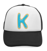 Kids Trucker Hats Cookie Letter K Alphabet & Monograms Food Baseball Cap Cotton - Cute Rascals