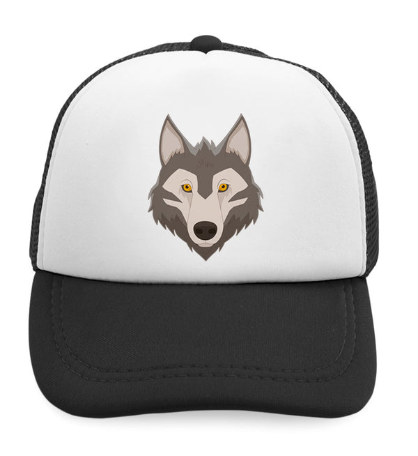 Kids Trucker Hats Wolf Head Boys Hats & Girls Hats Baseball Cap Cotton - Cute Rascals