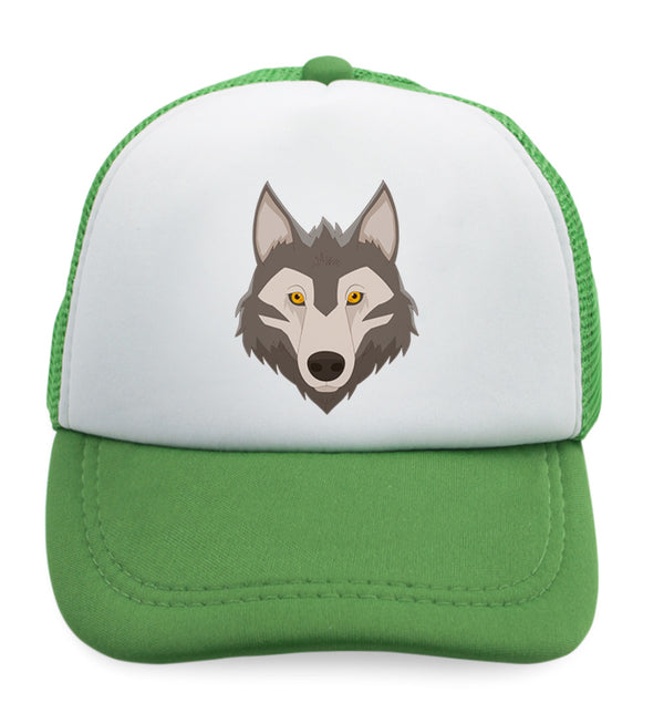 Kids Trucker Hats Wolf Head Boys Hats & Girls Hats Baseball Cap Cotton - Cute Rascals