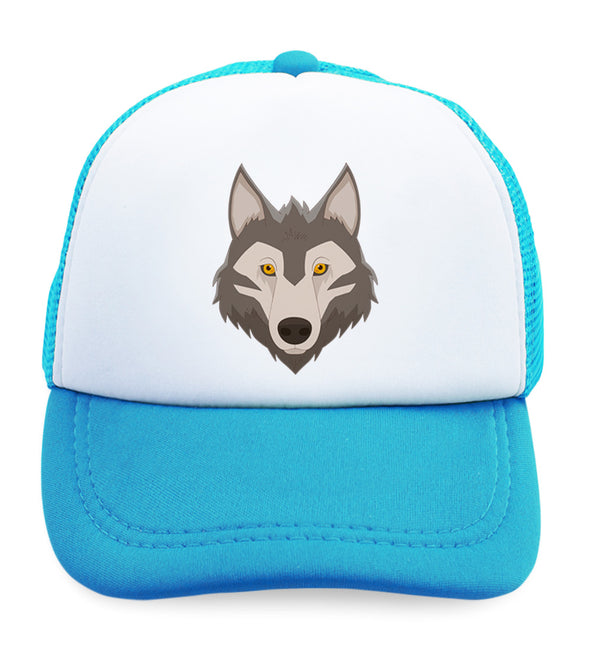 Kids Trucker Hats Wolf Head Boys Hats & Girls Hats Baseball Cap Cotton - Cute Rascals