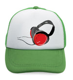 Kids Trucker Hats Black Red Dj Headphones Boys Hats & Girls Hats Cotton - Cute Rascals
