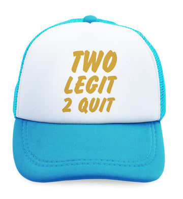 Kids Trucker Hats 2 Legit 2 Quit Funny Humor Boys Hats & Girls Hats Cotton