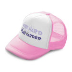 Kids Trucker Hats Work Hard Play Harder Love Boys Hats & Girls Hats Cotton - Cute Rascals