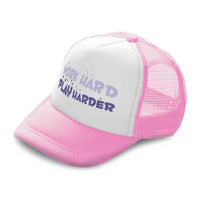Kids Trucker Hats Work Hard Play Harder Love Boys Hats & Girls Hats Cotton - Cute Rascals