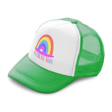 Kids Trucker Hats You Can Do This Rainbow Boys Hats & Girls Hats Cotton