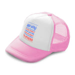 Kids Trucker Hats Imagine Love Time Patience Energy Freely Baseball Cap Cotton - Cute Rascals