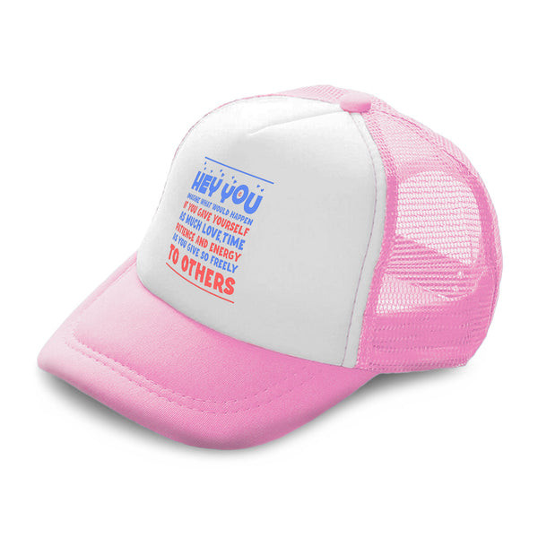 Kids Trucker Hats Imagine Love Time Patience Energy Freely Baseball Cap Cotton - Cute Rascals