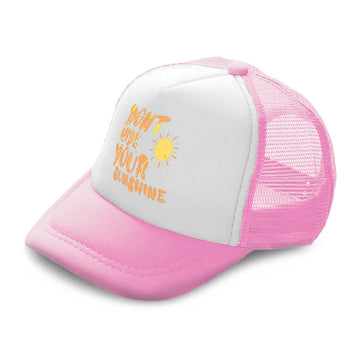 Kids Trucker Hats Do Not Hide Sunshine Sun Boys Hats & Girls Hats Cotton