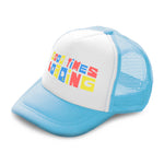 Kids Trucker Hats Good Times Loading Boys Hats & Girls Hats Baseball Cap Cotton - Cute Rascals