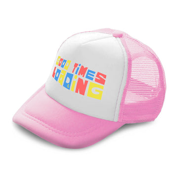 Kids Trucker Hats Good Times Loading Boys Hats & Girls Hats Baseball Cap Cotton