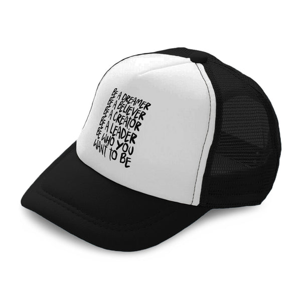 Kids Trucker Hats Dreamer Believer Creator Leader Boys Hats & Girls Hats Cotton - Cute Rascals